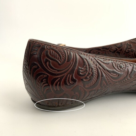 Nurture by Lamaze Flats Women Size 6M Brown Swan Leather Embossed Brazil - Picture 5 of 11